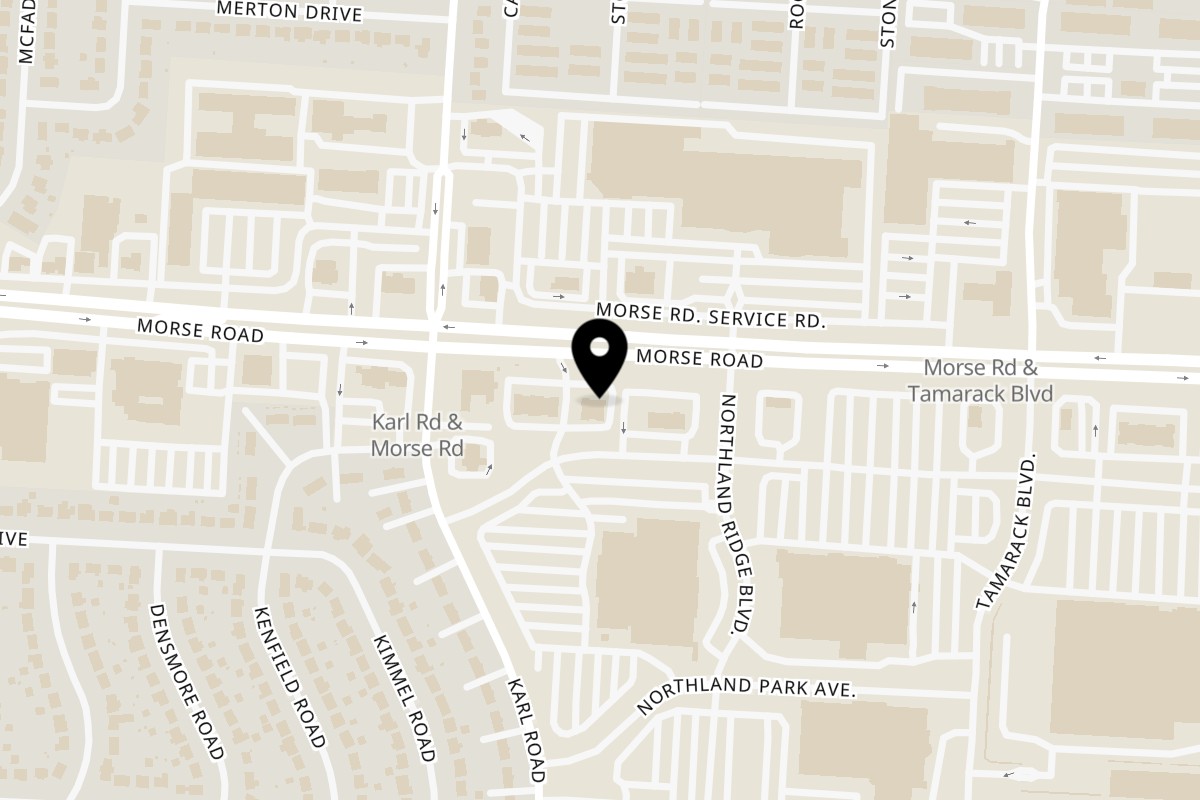 Map showing the location of Afra Grill Morse Road on 1635 Morse Rd in Columbus